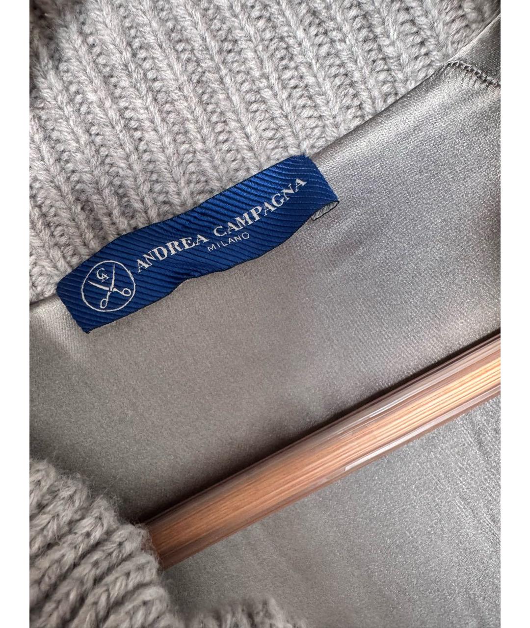 CAMPOMAGGI Серый кашемировый джемпер / свитер, фото 3