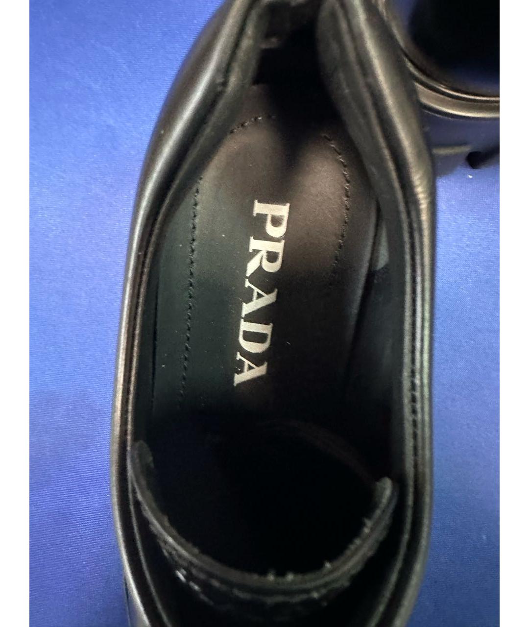 PRADA Черные кожаные ботинки, фото 5