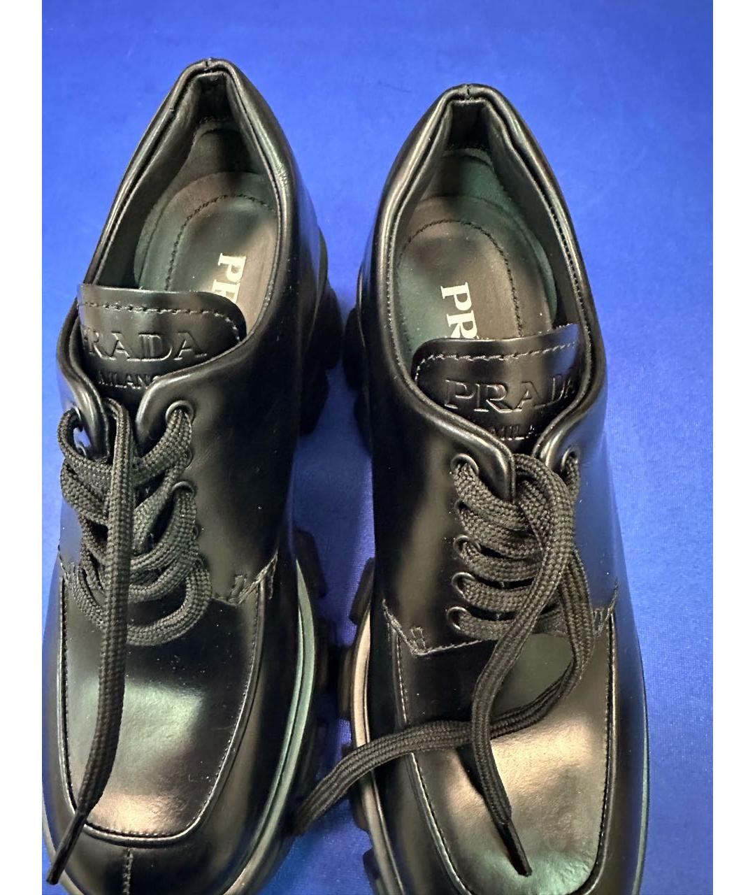 PRADA Черные кожаные ботинки, фото 4