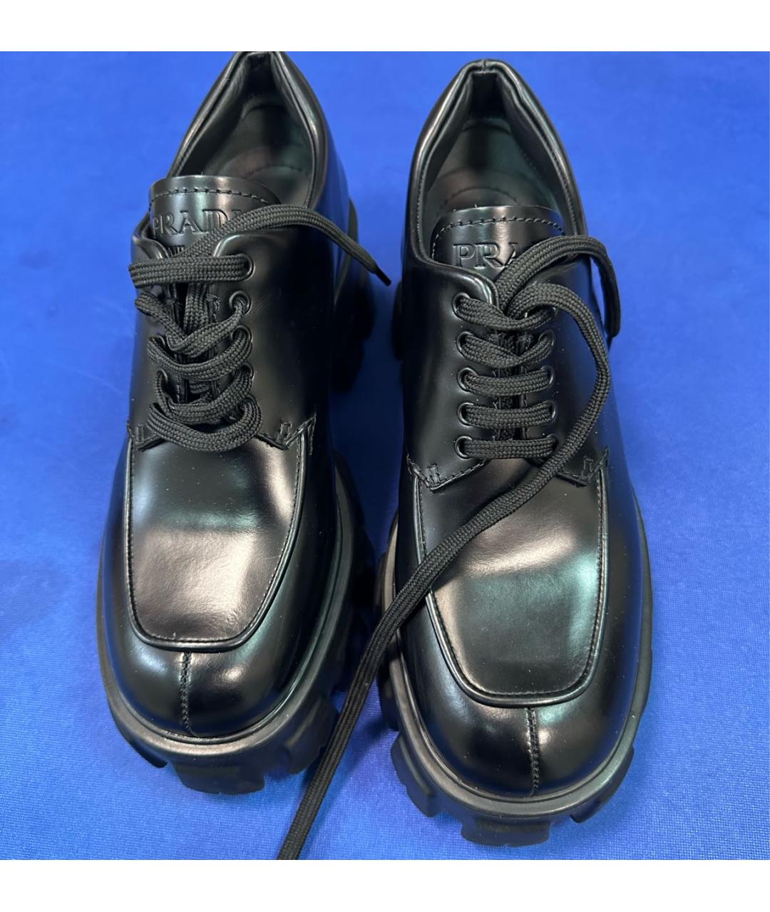 PRADA Черные кожаные ботинки, фото 3