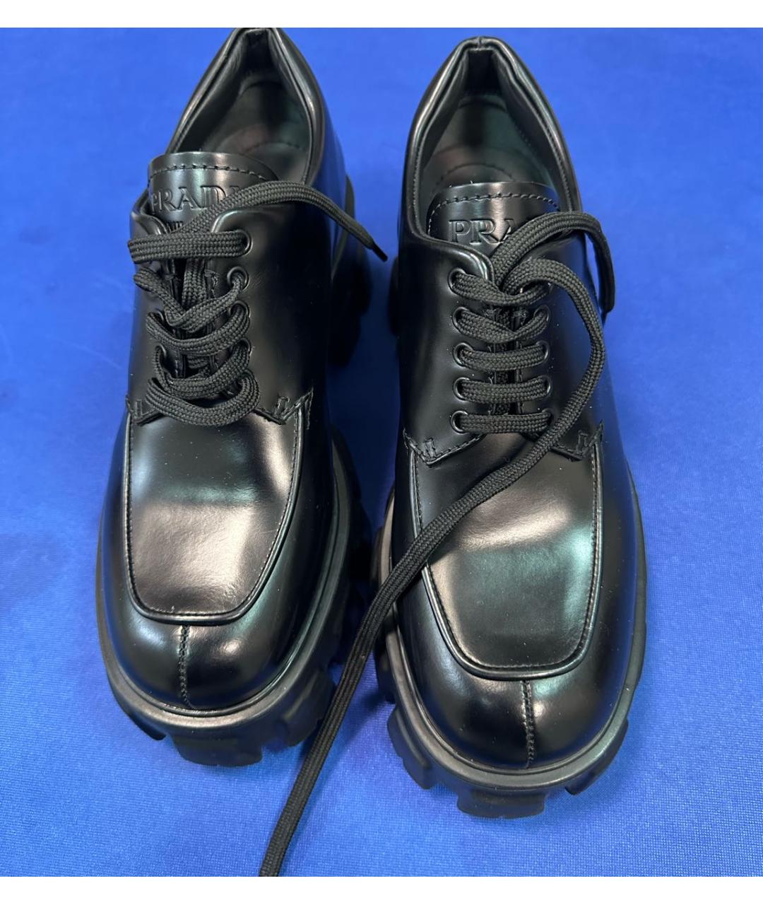 PRADA Черные кожаные ботинки, фото 2