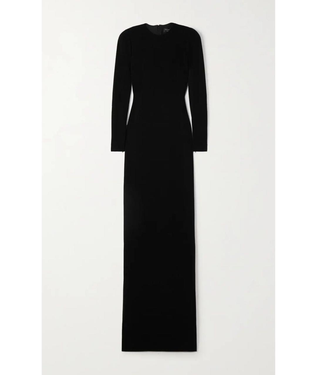 BALENCIAGA Черное хлопко-эластановое вечернее платье, фото 2