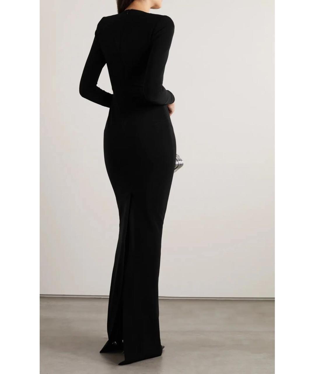 BALENCIAGA Черное хлопко-эластановое вечернее платье, фото 3