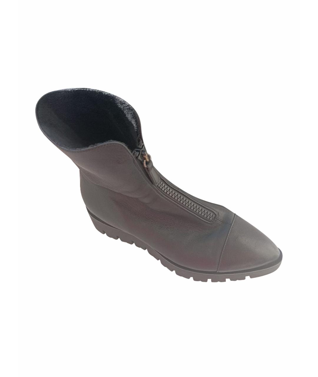 VICINI Черные кожаные ботильоны, фото 1