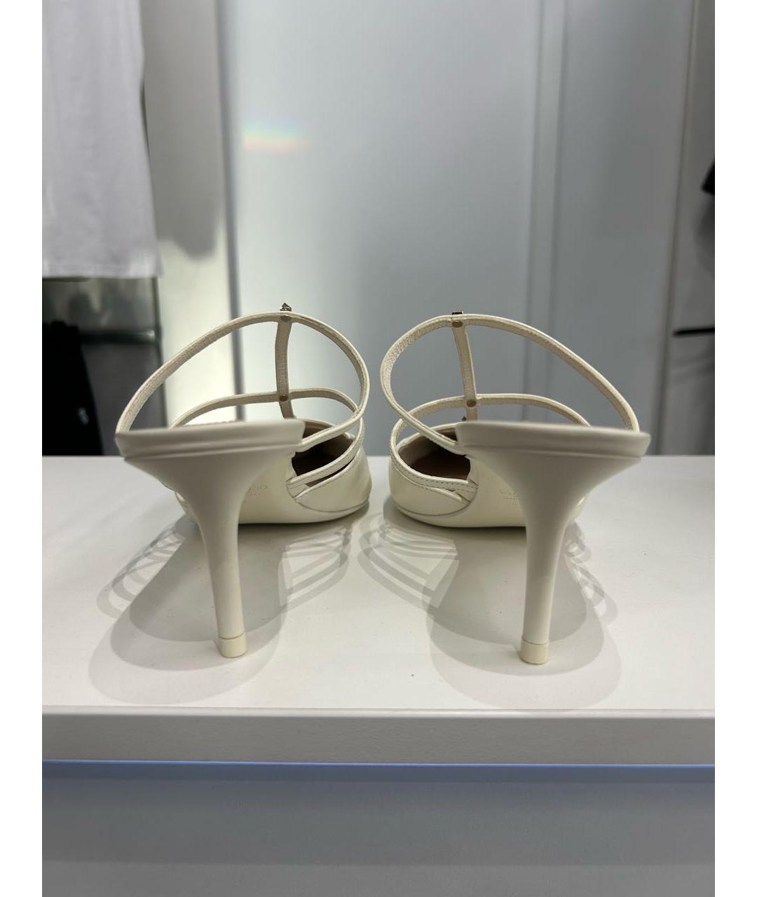 VALENTINO Бежевые кожаные сабо, фото 4