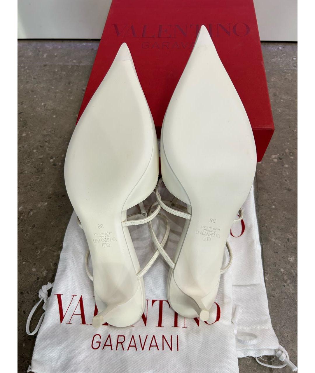 VALENTINO Бежевые кожаные сабо, фото 7