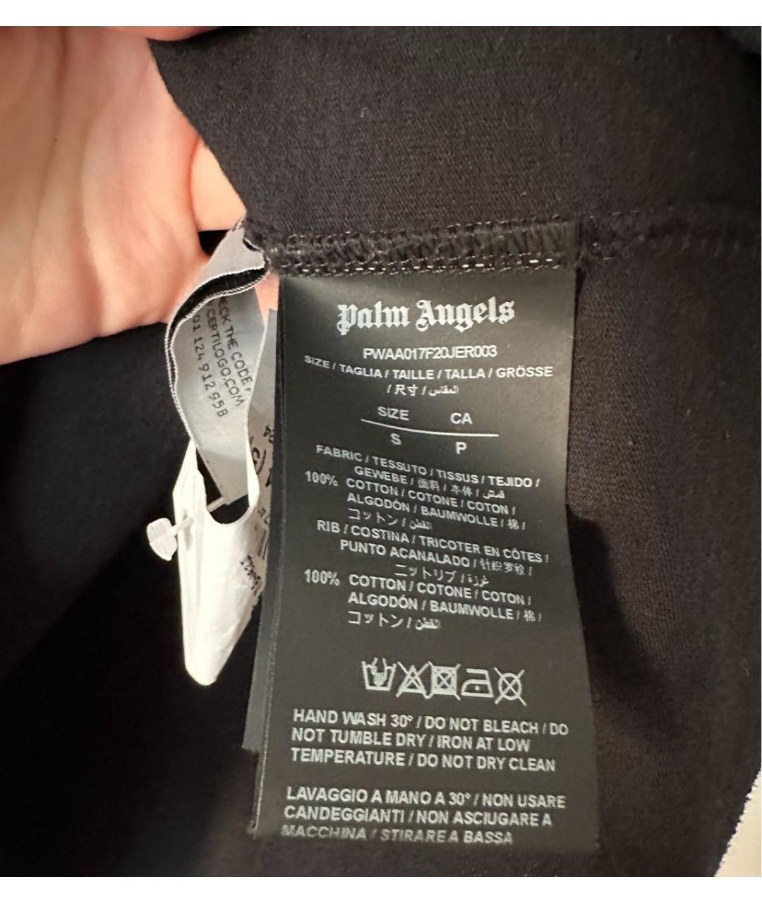 PALM ANGELS Черная хлопковая футболка, фото 5