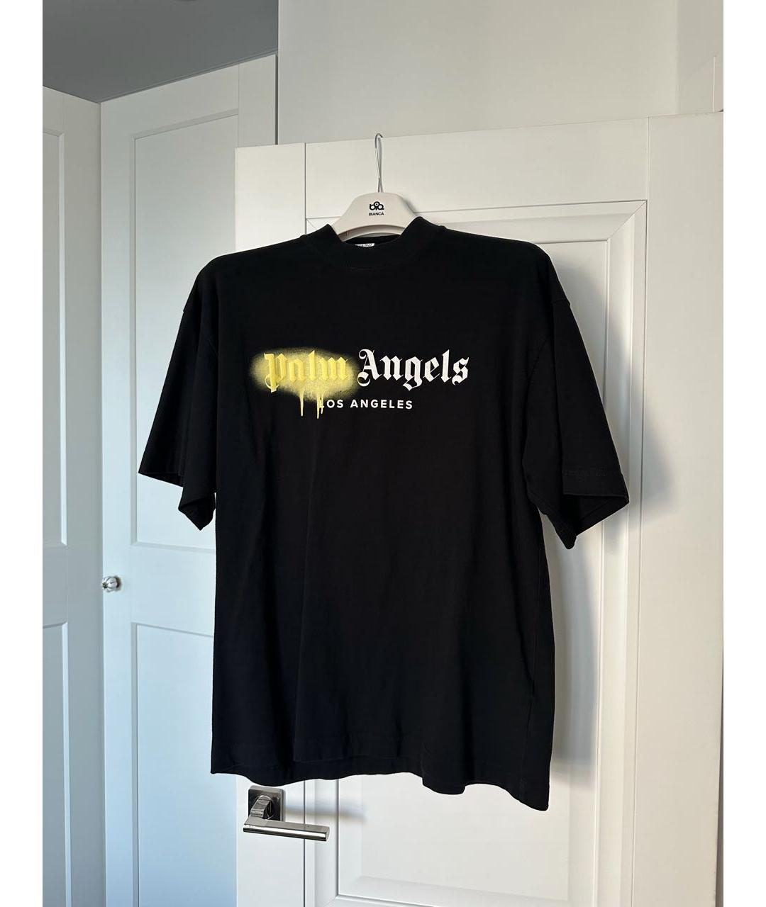 PALM ANGELS Черная хлопковая футболка, фото 7