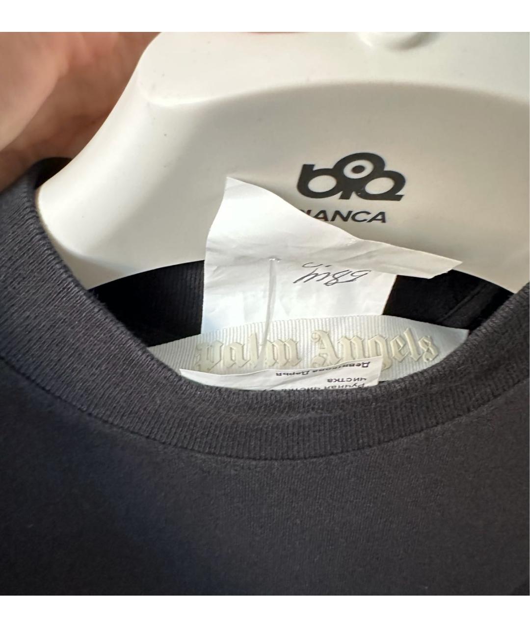 PALM ANGELS Черная хлопковая футболка, фото 6