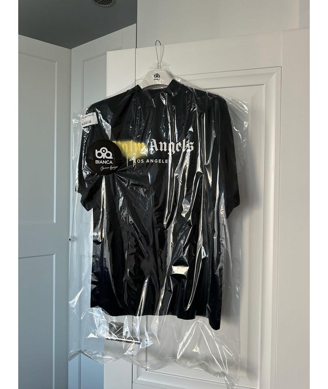 PALM ANGELS Черная хлопковая футболка, фото 3