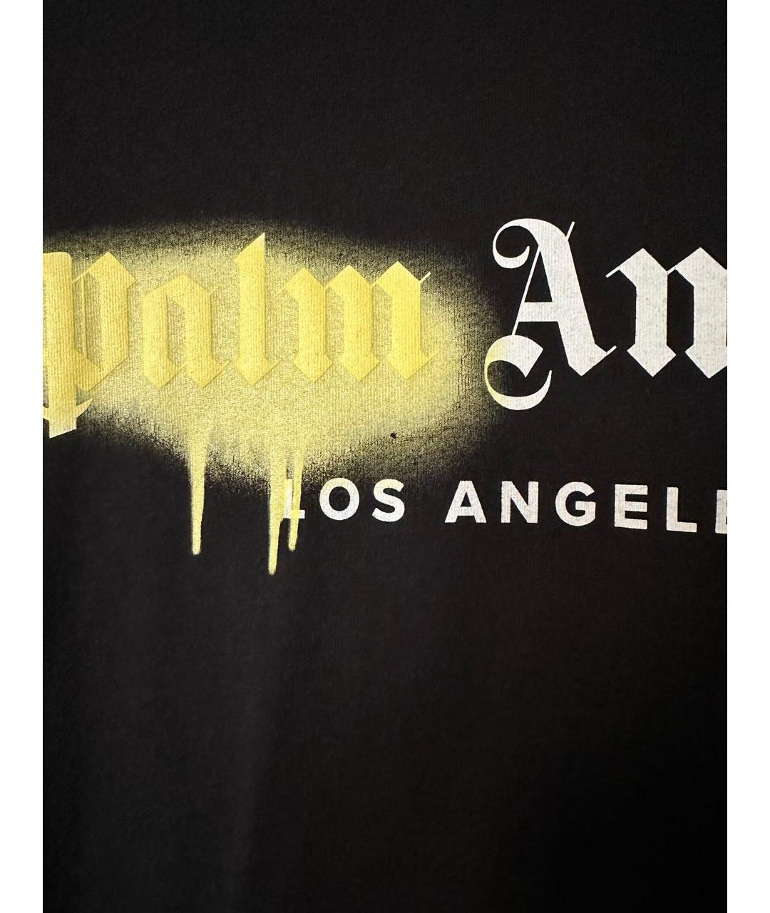 PALM ANGELS Черная хлопковая футболка, фото 4