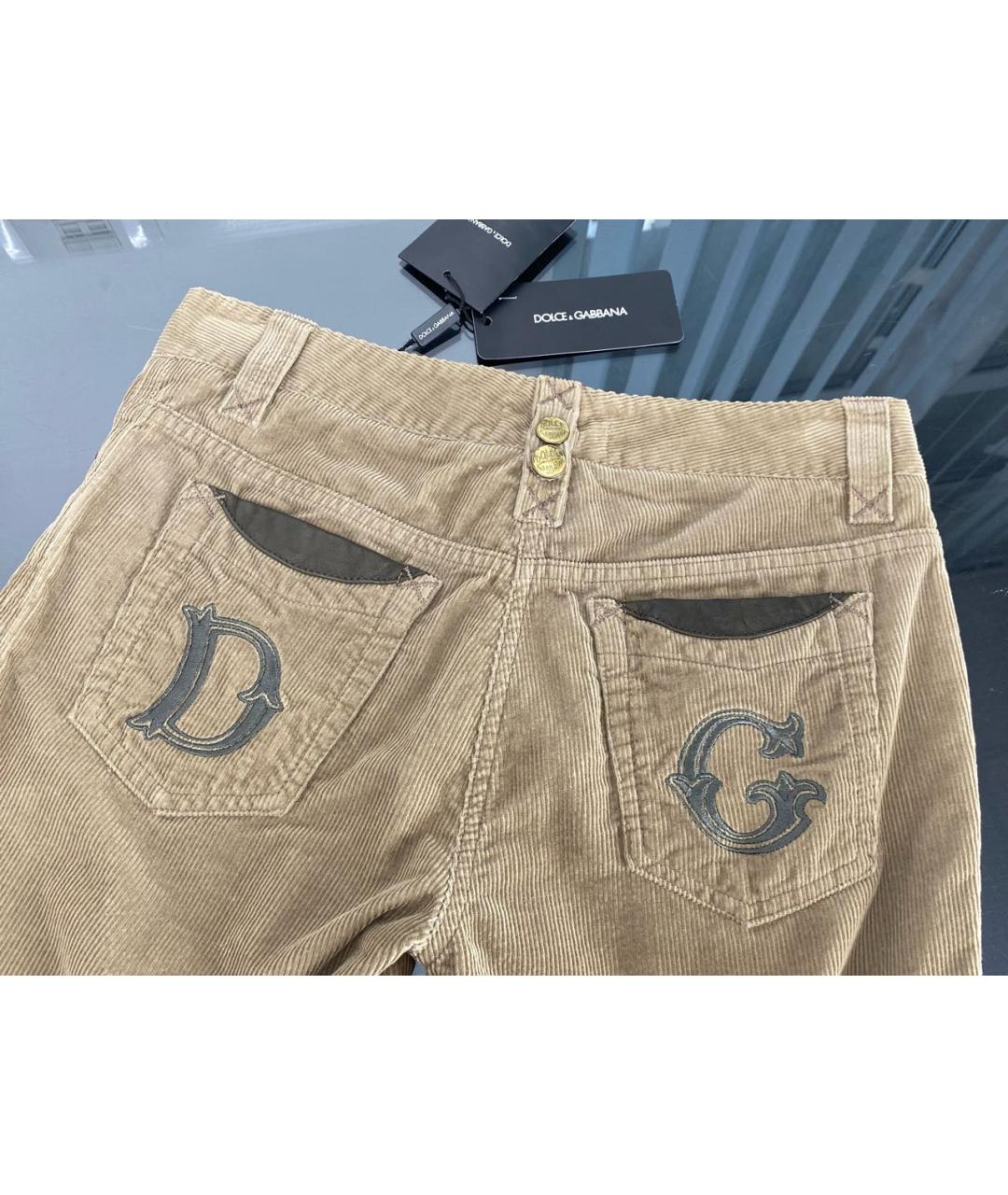 DOLCE&GABBANA Бежевые хлопковые капри, фото 4