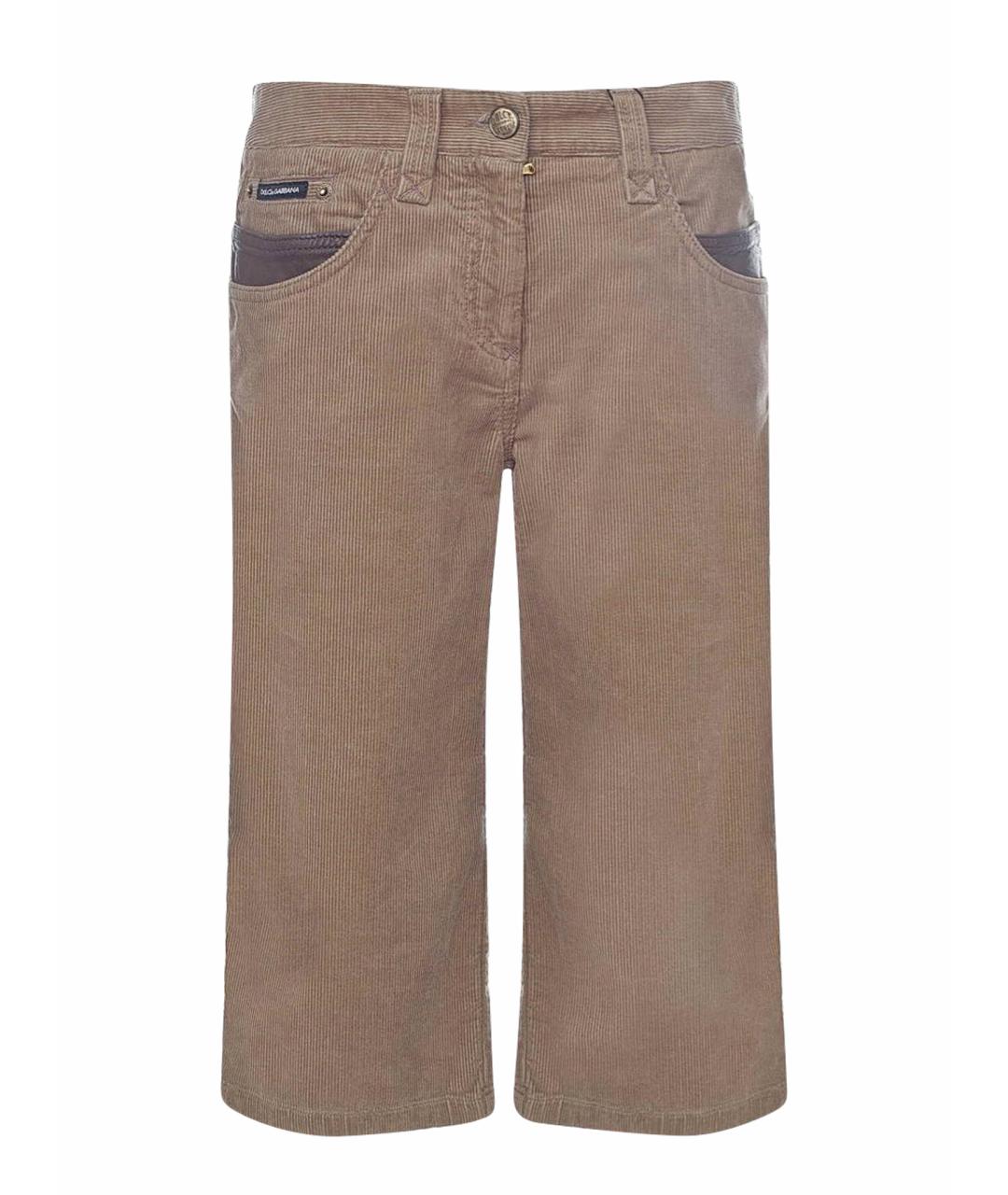 DOLCE&GABBANA Бежевые хлопковые капри, фото 1