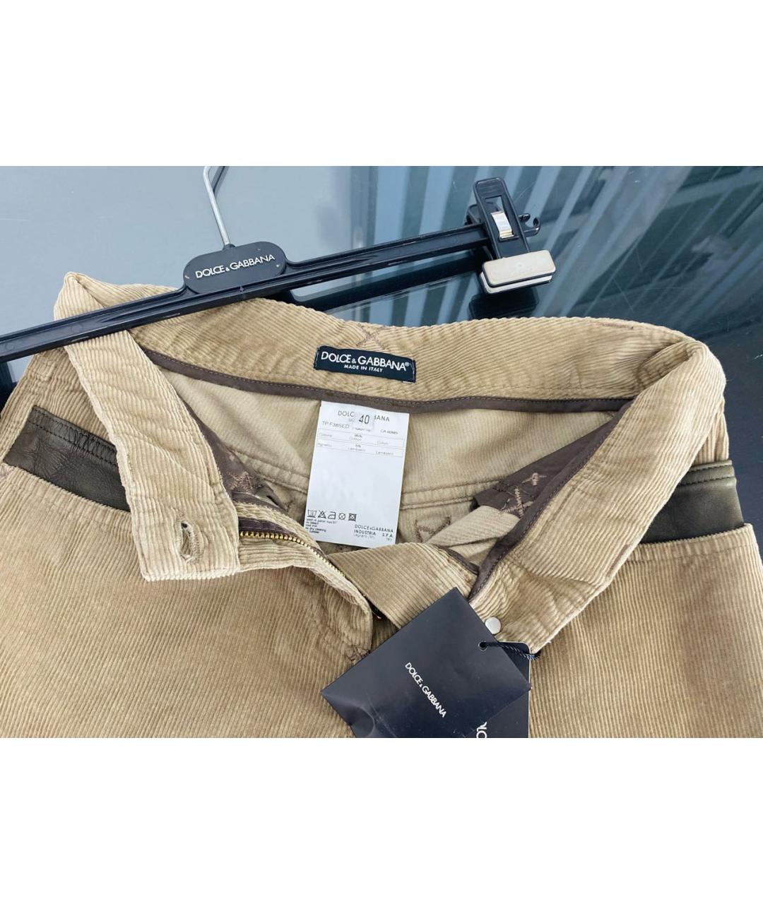 DOLCE&GABBANA Бежевые хлопковые капри, фото 3