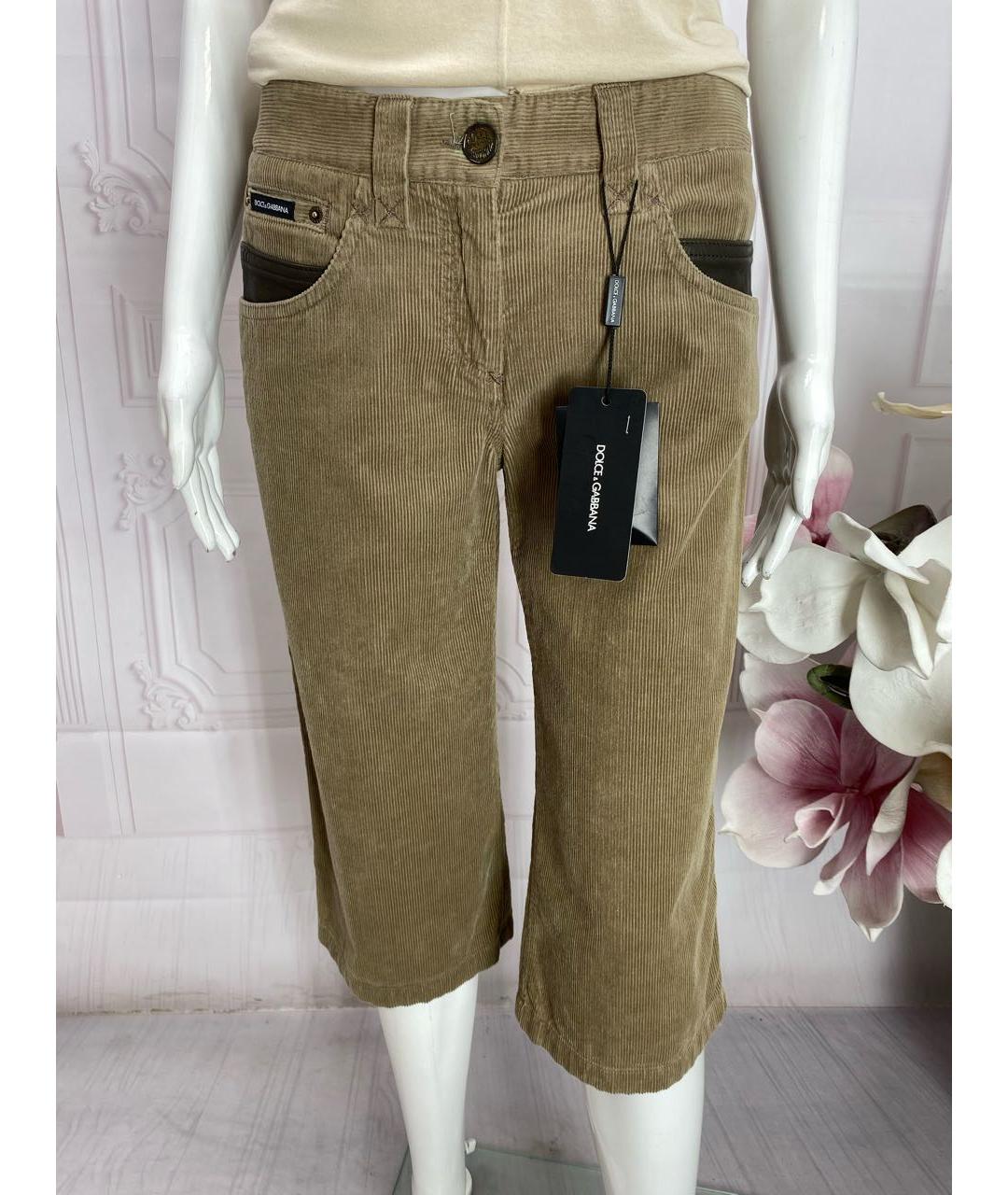 DOLCE&GABBANA Бежевые хлопковые капри, фото 5