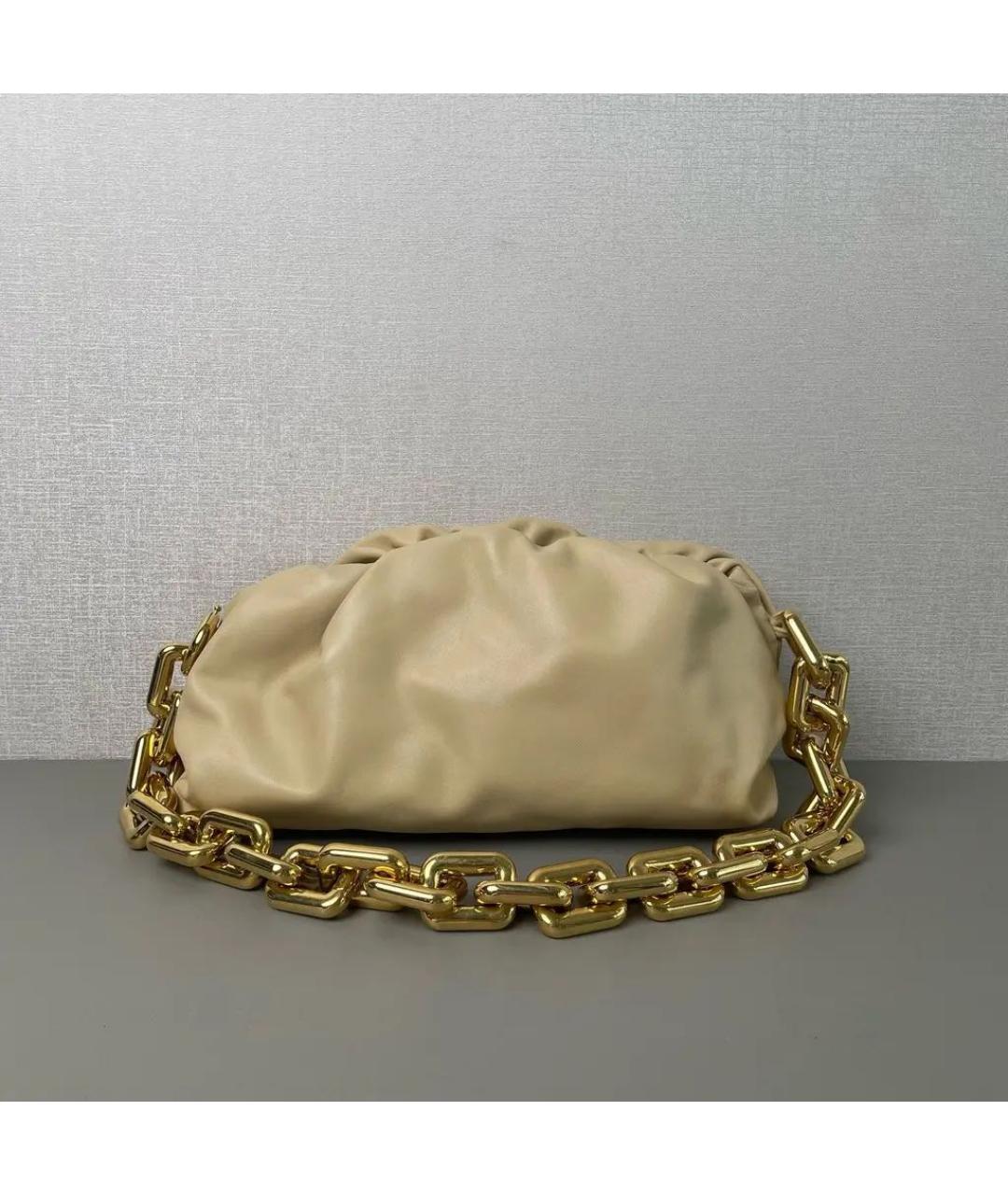 BOTTEGA VENETA Бежевая кожаная сумка через плечо, фото 2