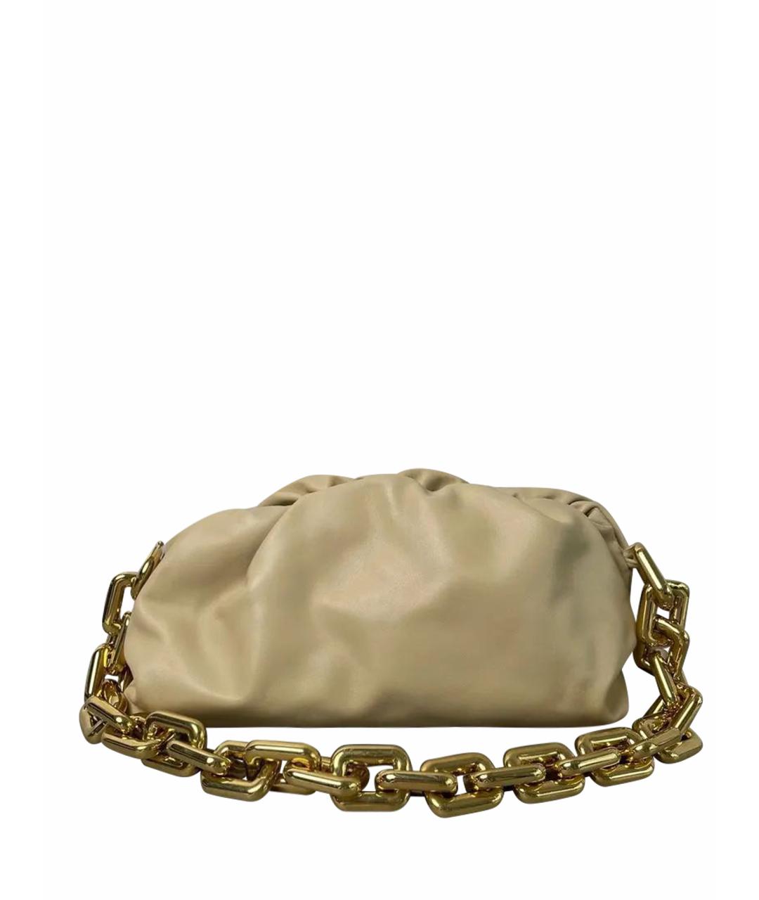 BOTTEGA VENETA Бежевая кожаная сумка через плечо, фото 5