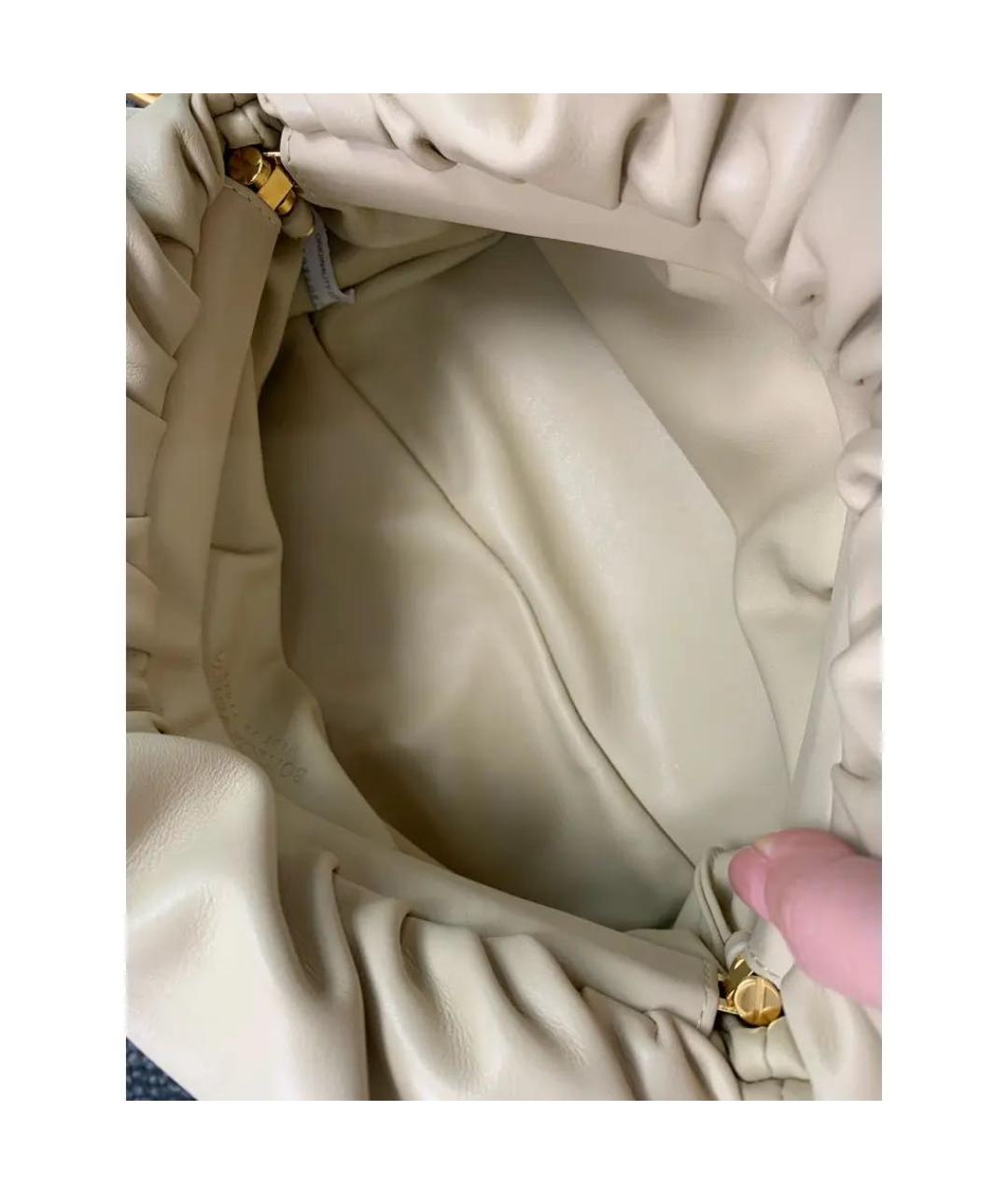 BOTTEGA VENETA Бежевая кожаная сумка через плечо, фото 4