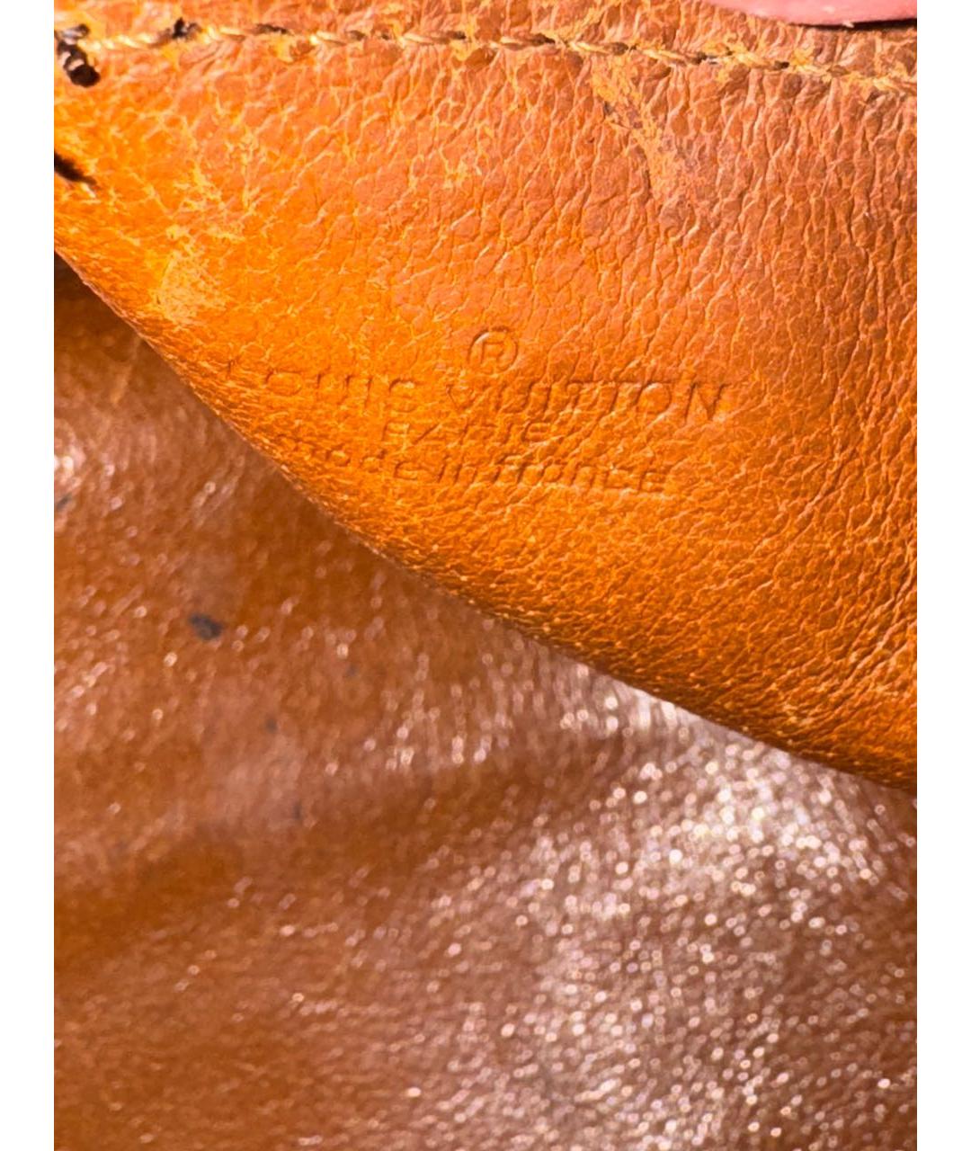 LOUIS VUITTON Коричневая кожаная сумка с короткими ручками, фото 6