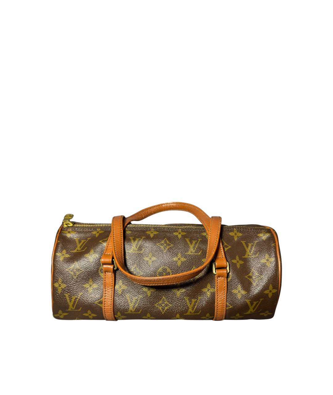 LOUIS VUITTON Коричневая кожаная сумка с короткими ручками, фото 1