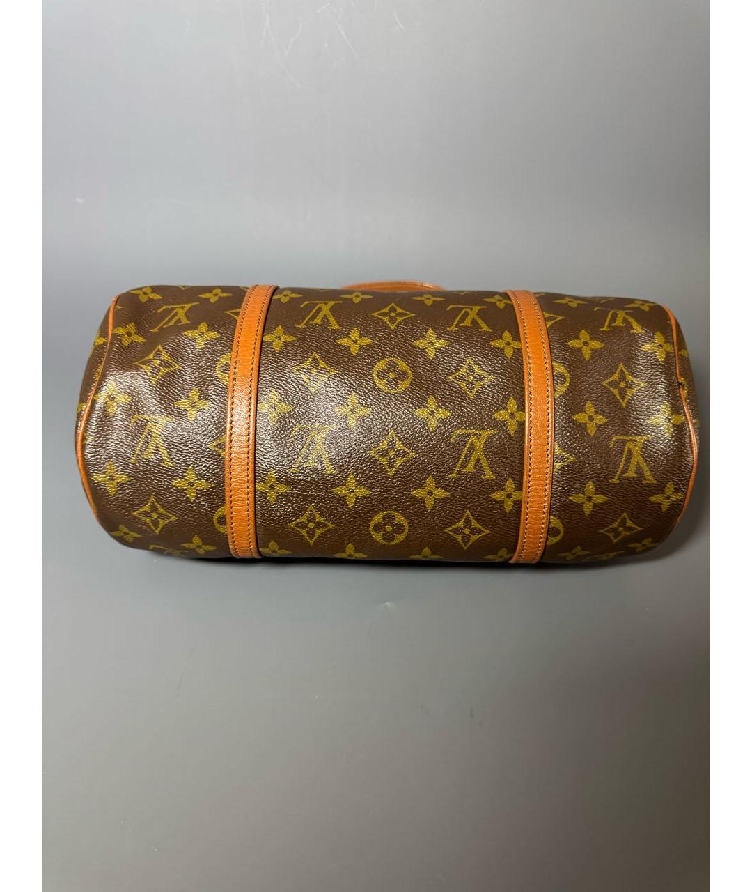 LOUIS VUITTON Коричневая кожаная сумка с короткими ручками, фото 3