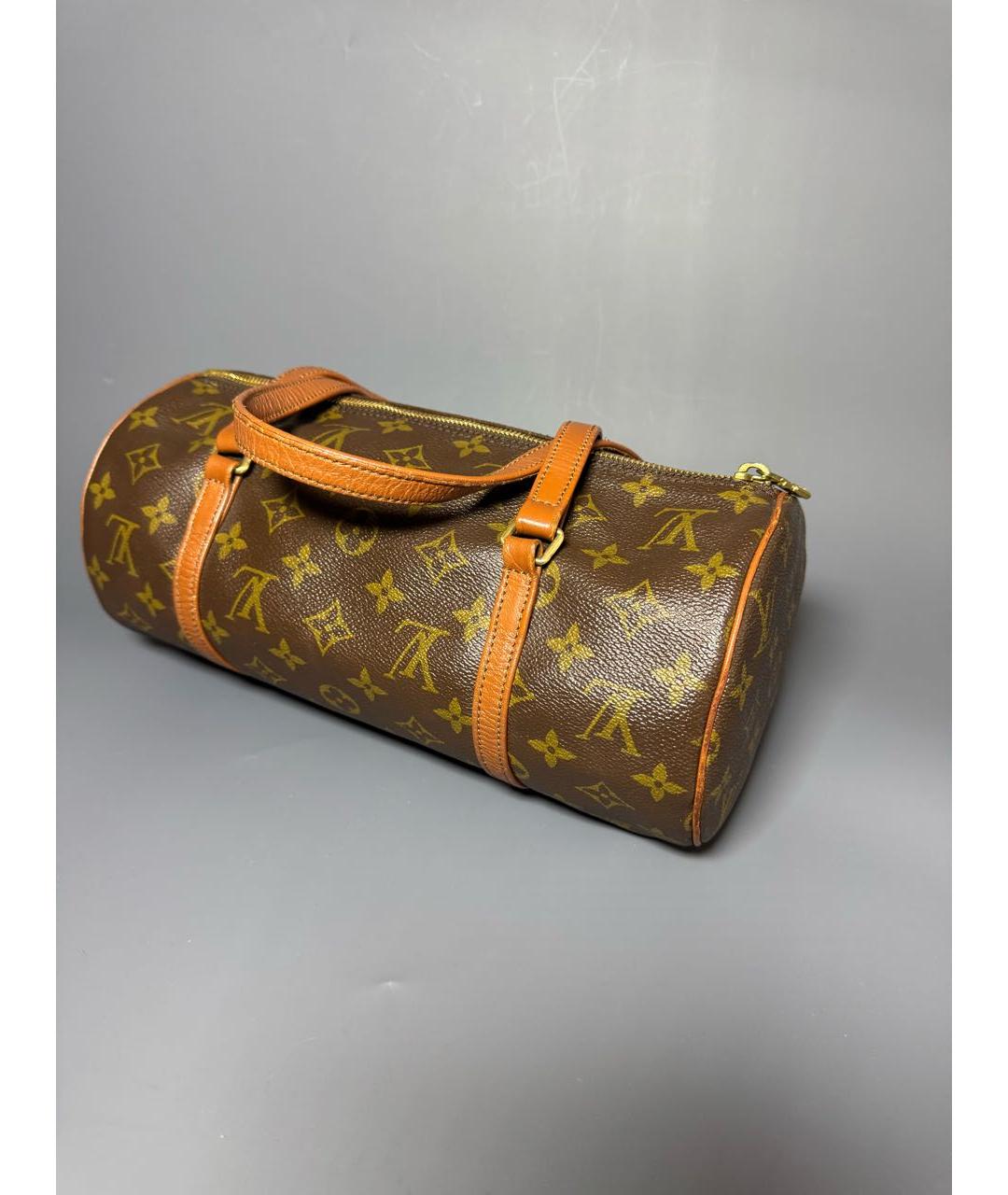 LOUIS VUITTON Коричневая кожаная сумка с короткими ручками, фото 2