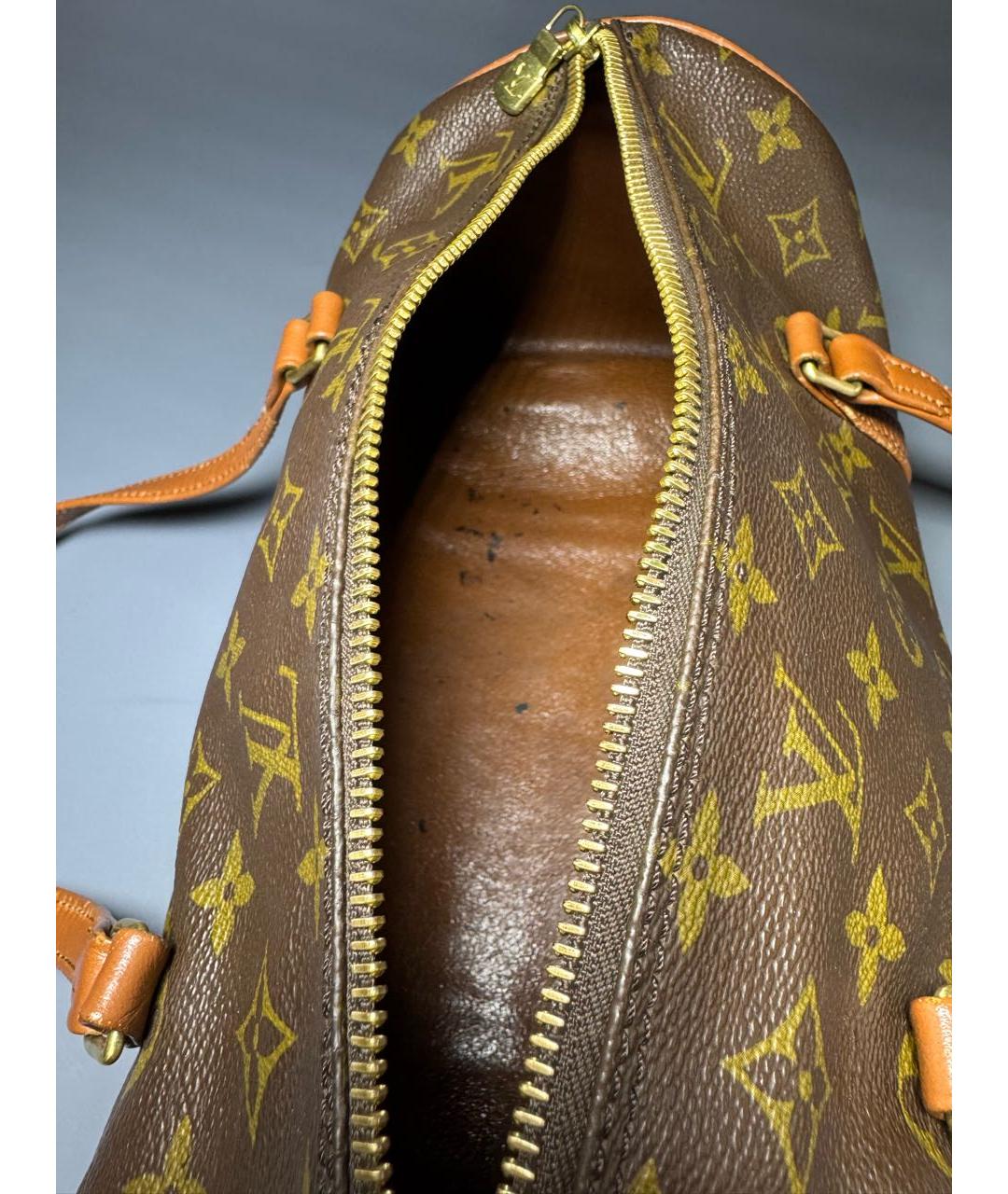 LOUIS VUITTON Коричневая кожаная сумка с короткими ручками, фото 4