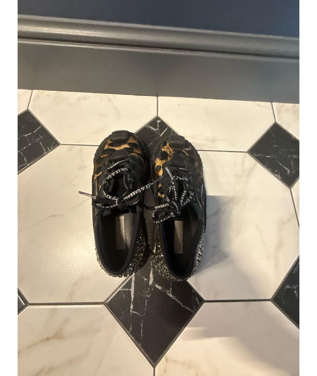 DOLCE&GABBANA Черные текстильные кеды, фото 3