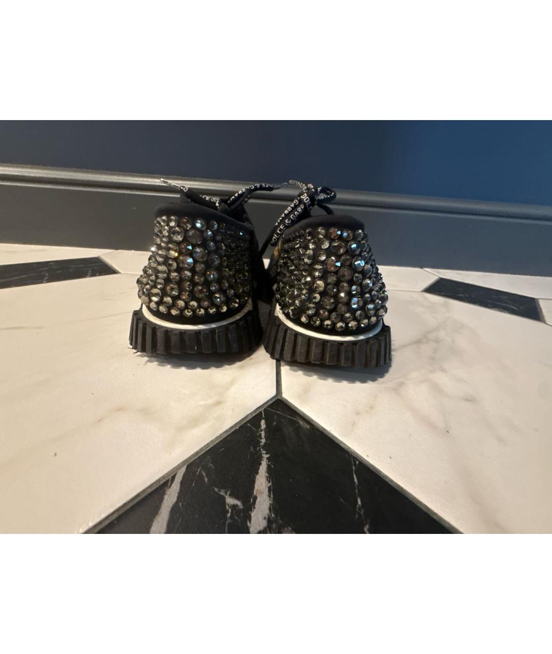 DOLCE&GABBANA Черные текстильные кеды, фото 4