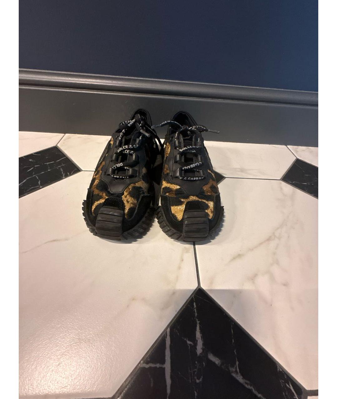 DOLCE&GABBANA Черные текстильные кеды, фото 2