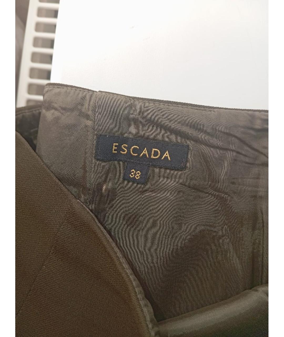 ESCADA Хаки шерстяной костюм с юбками, фото 3