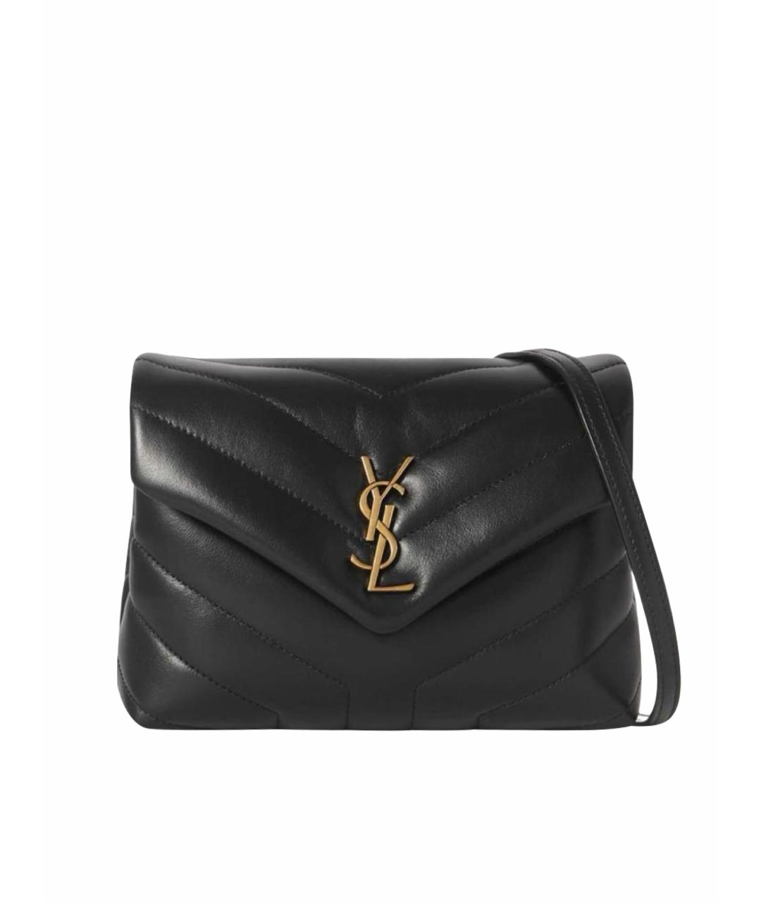 SAINT LAURENT Черная кожаная сумка через плечо, фото 1