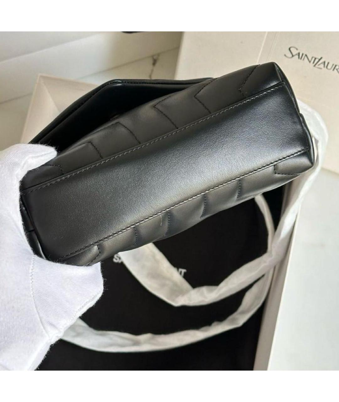 SAINT LAURENT Черная кожаная сумка через плечо, фото 4