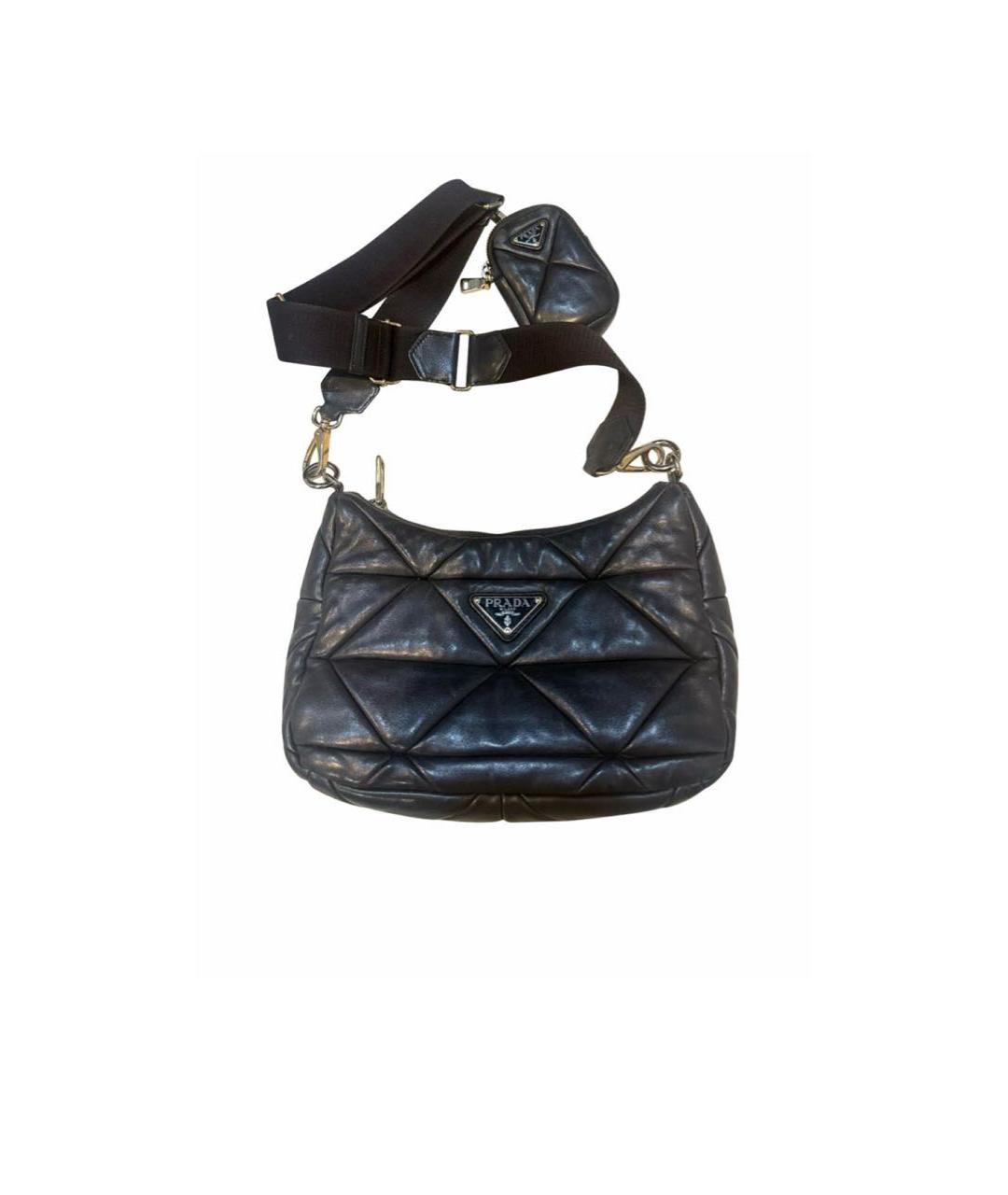PRADA Черная кожаная сумка через плечо, фото 4