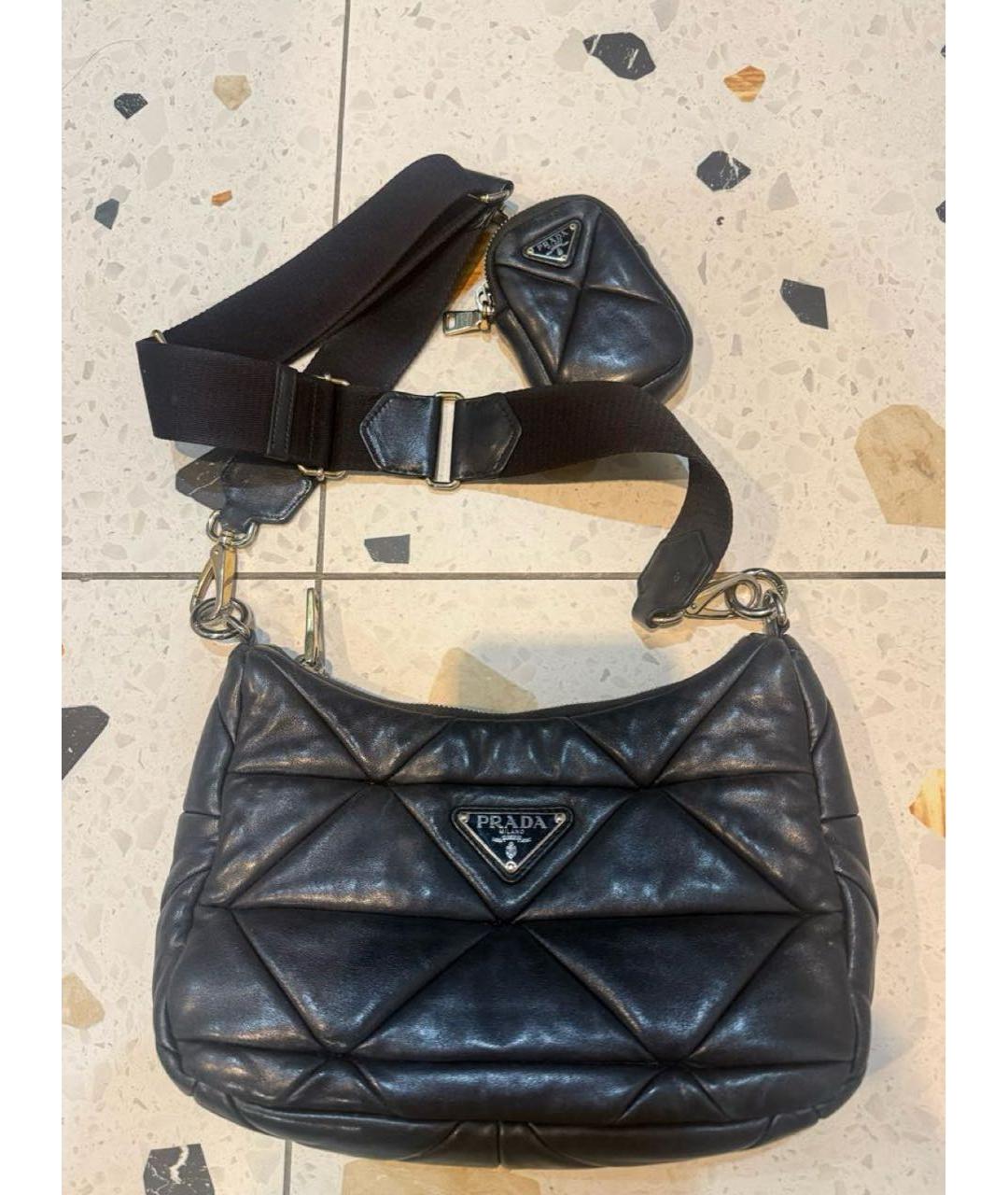 PRADA Черная кожаная сумка через плечо, фото 2