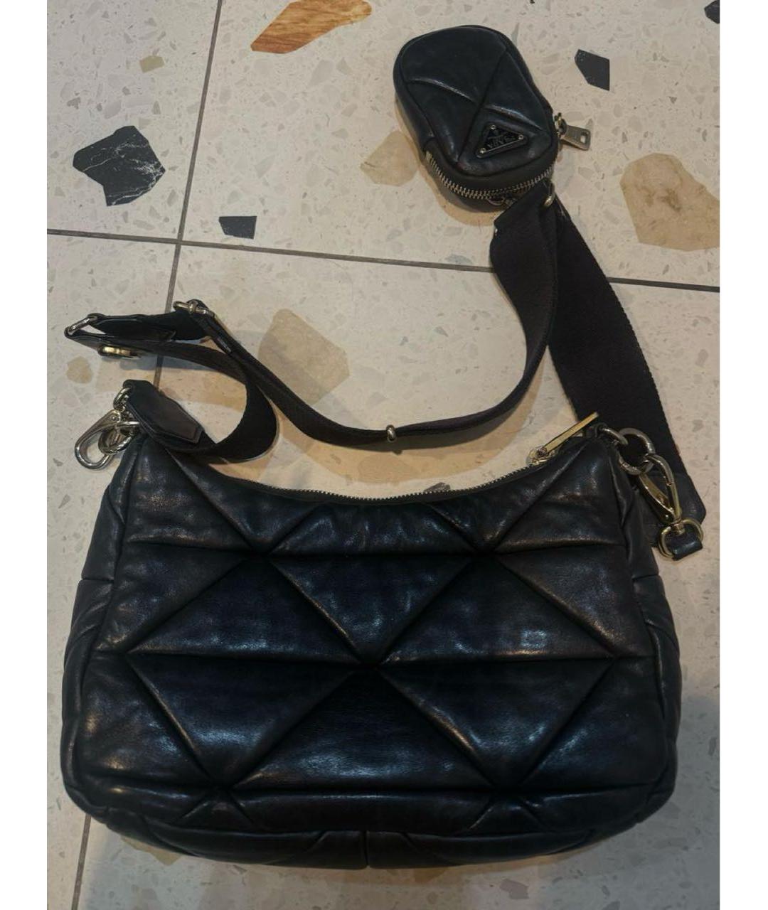 PRADA Черная кожаная сумка через плечо, фото 3