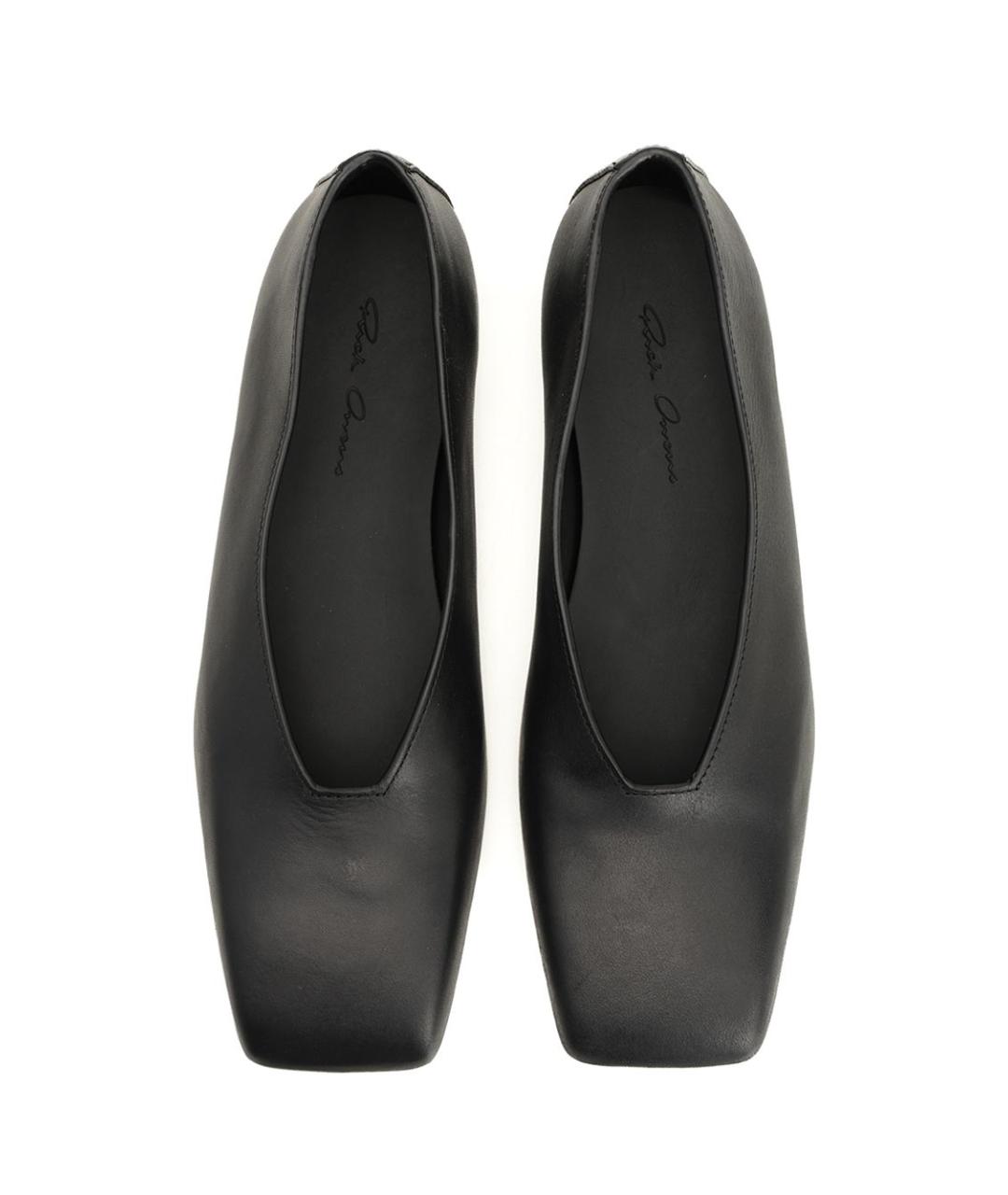 RICK OWENS Черные кожаные балетки, фото 5