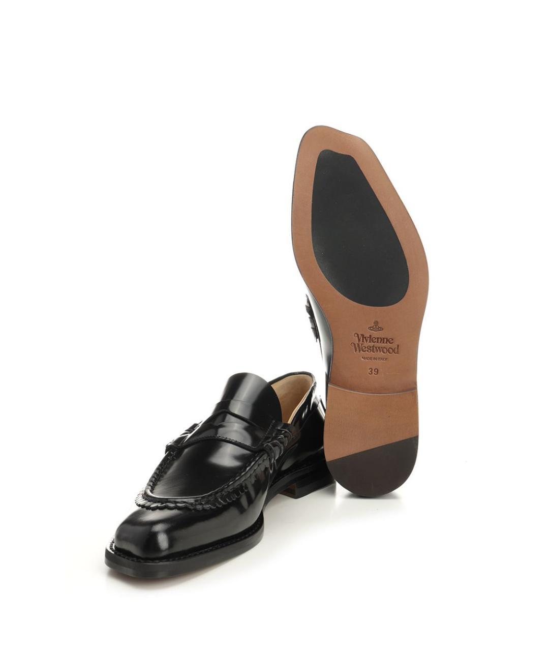 VIVIENNE WESTWOOD Черные кожаные лоферы, фото 5