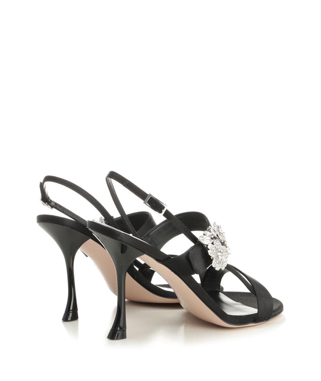 ROGER VIVIER Черные текстильные босоножки, фото 3