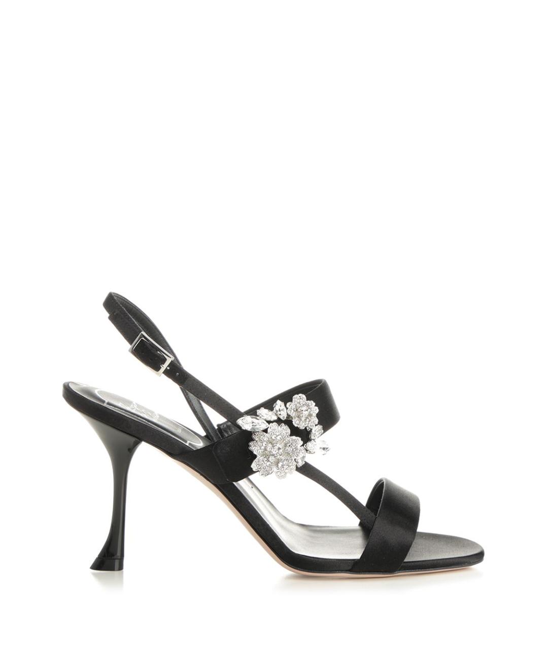 ROGER VIVIER Черные текстильные босоножки, фото 1