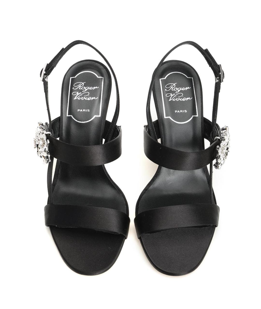 ROGER VIVIER Черные текстильные босоножки, фото 5