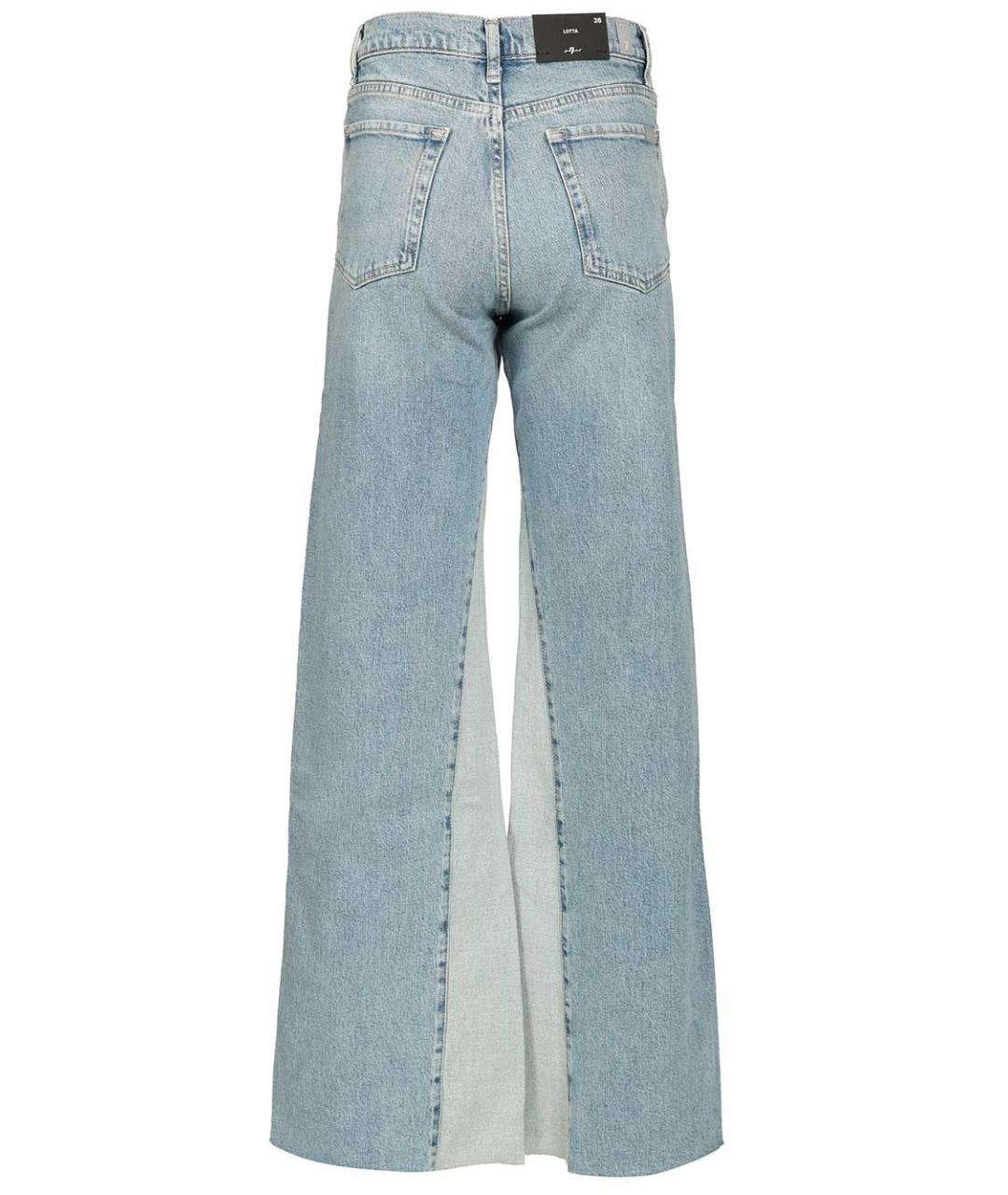 7 FOR ALL MANKIND Голубые хлопковые прямые джинсы, фото 2