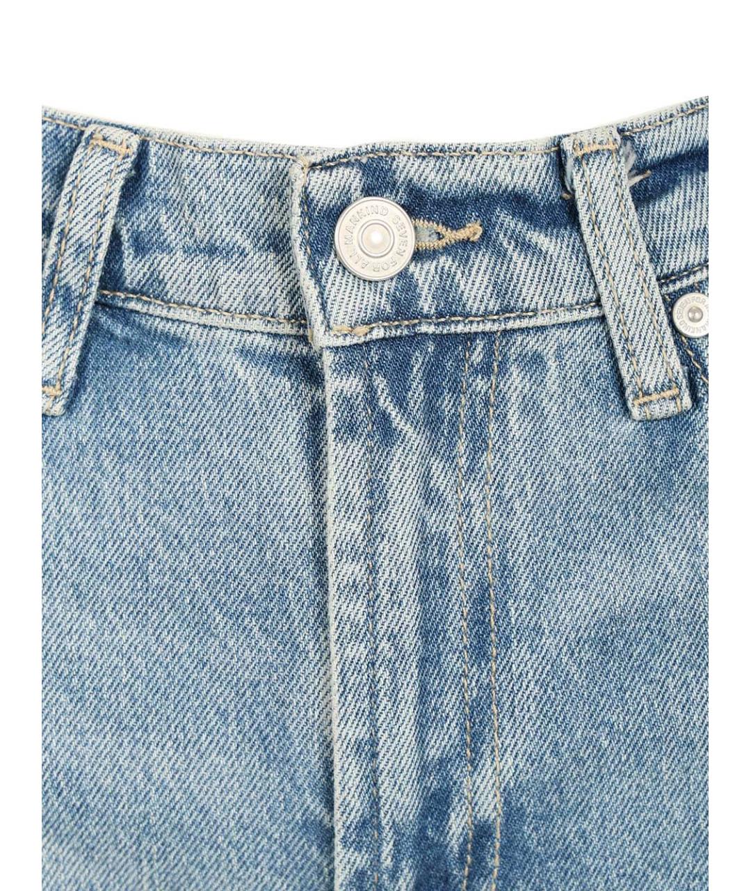 7 FOR ALL MANKIND Голубые хлопковые прямые джинсы, фото 4