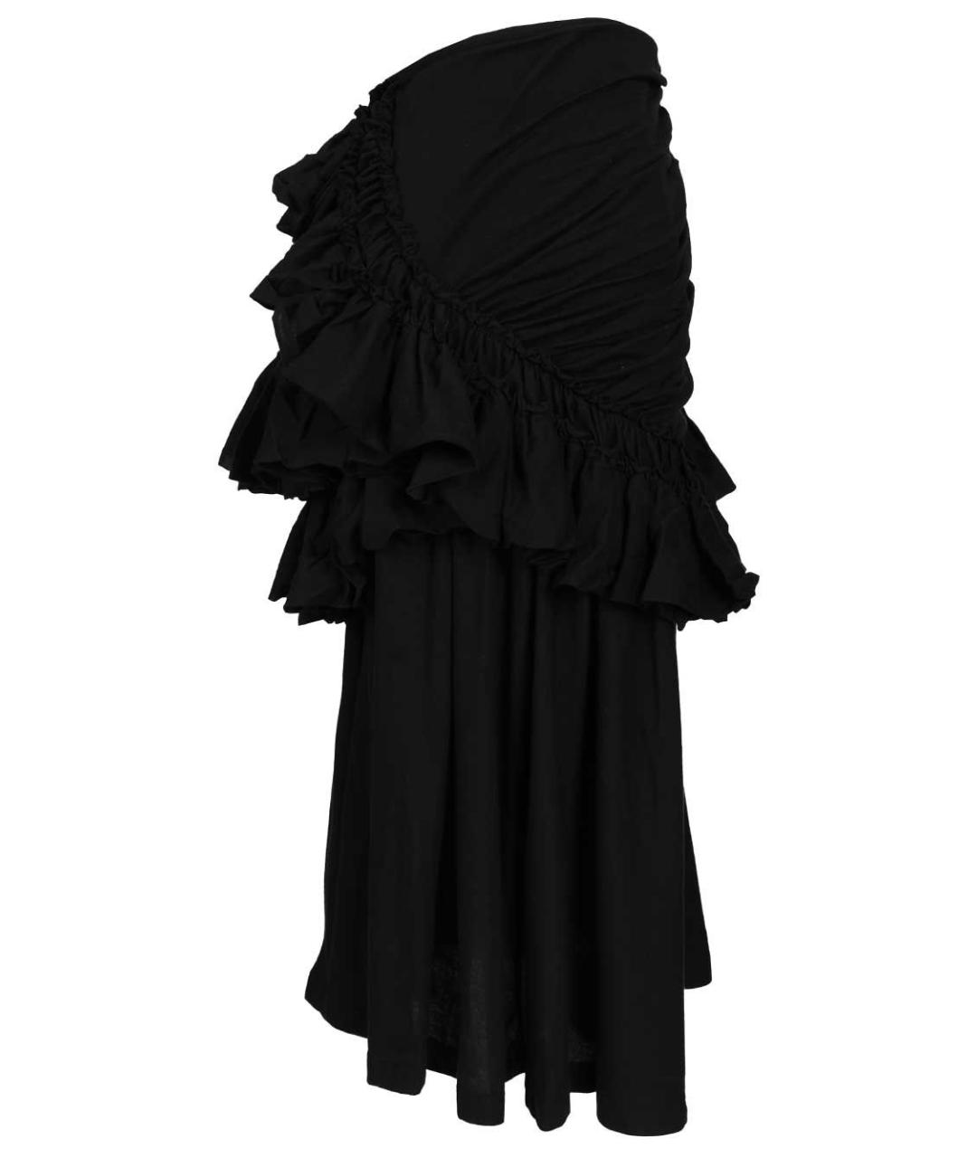 DRIES VAN NOTEN Черная хлопковая юбка миди, фото 3