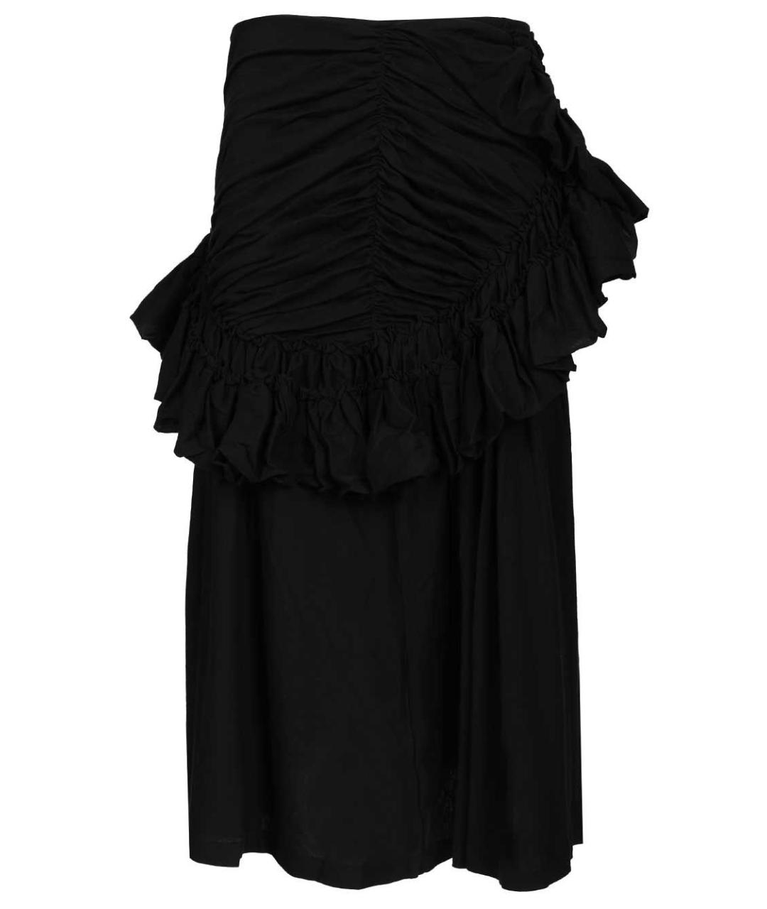 DRIES VAN NOTEN Черная хлопковая юбка миди, фото 1