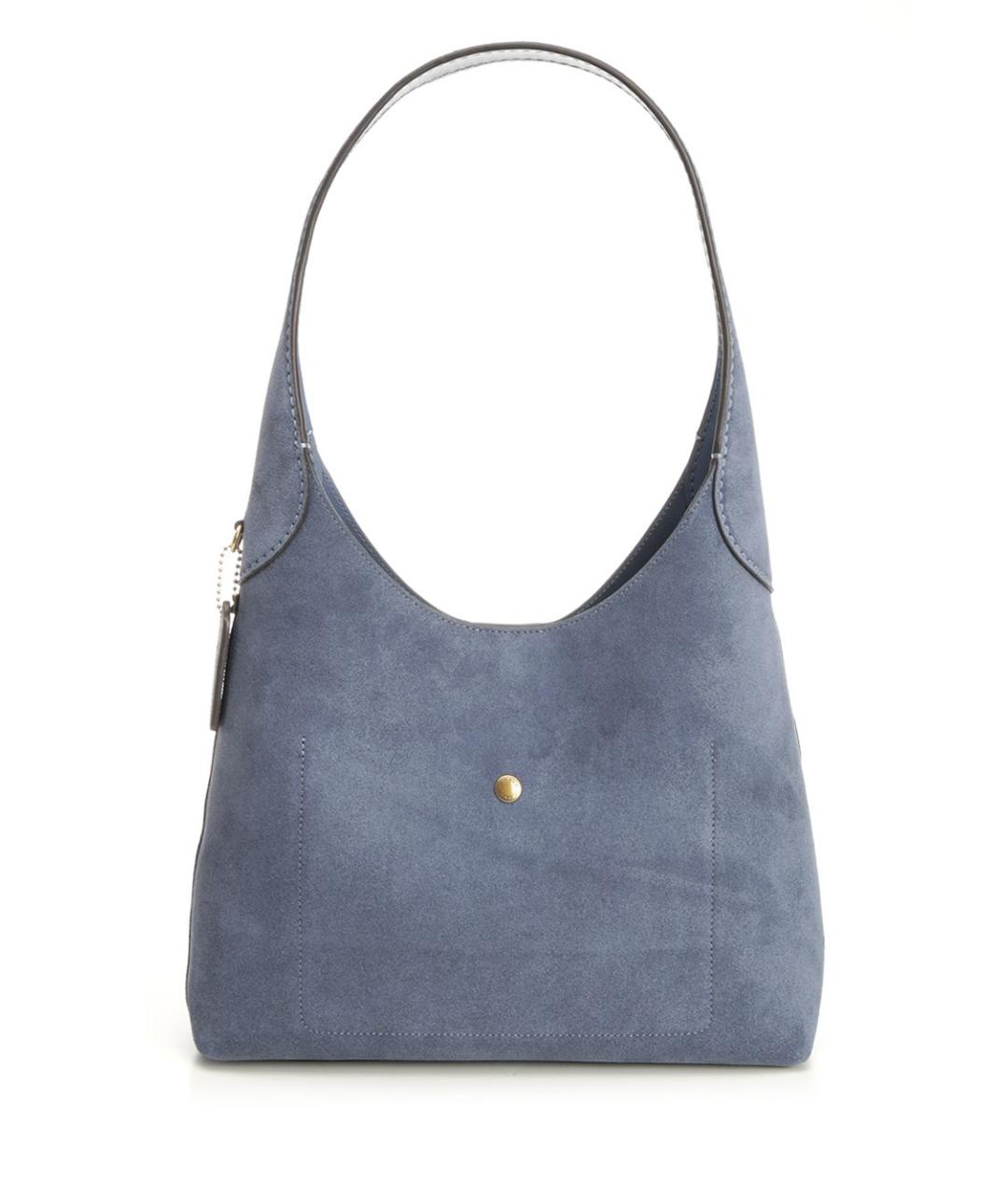 COACH Голубая замшевая сумка через плечо, фото 3