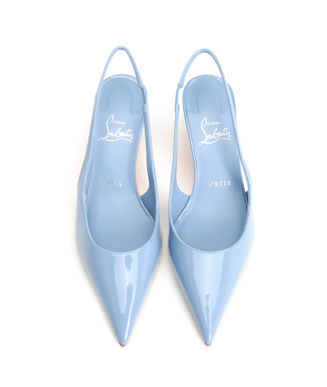 CHRISTIAN LOUBOUTIN Голубые кожаные туфли, фото 5