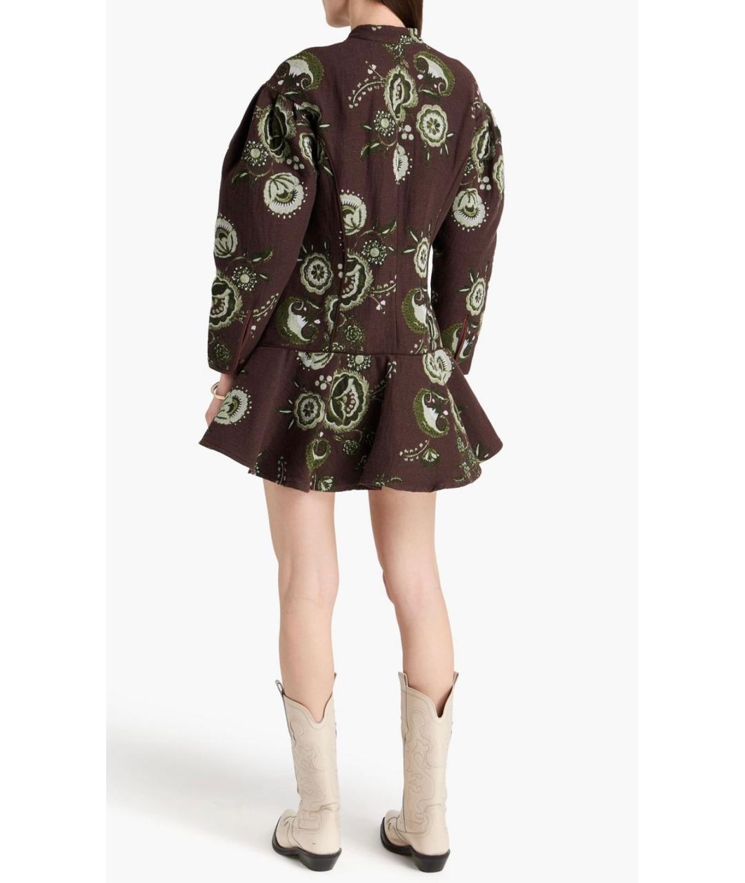 CHARO RUIZ Коричневое хлопковое платье, фото 3