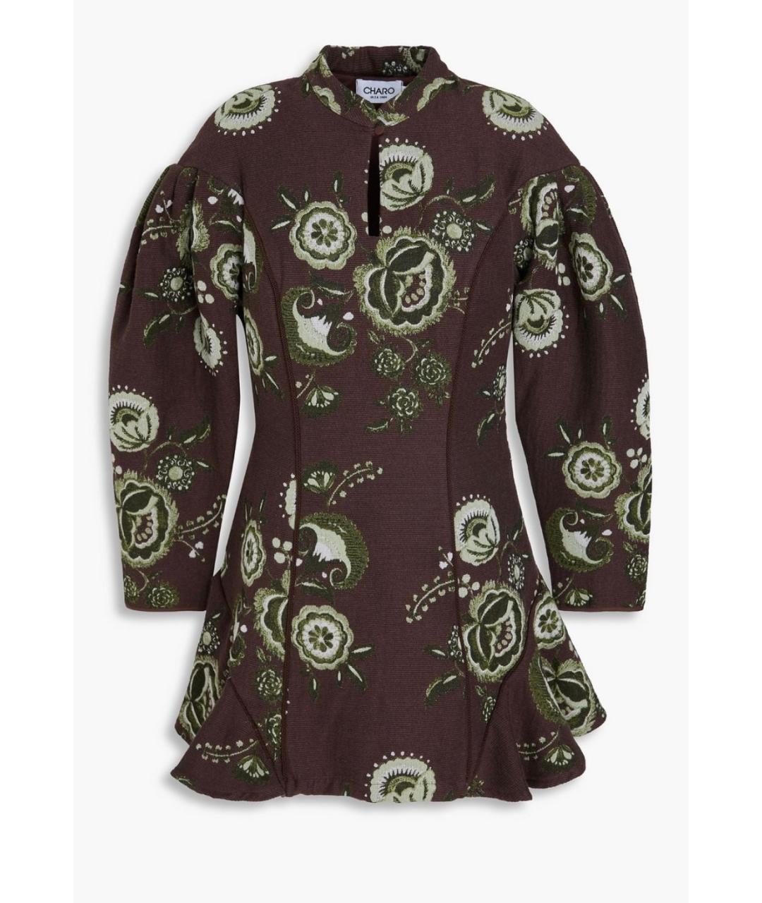 CHARO RUIZ Коричневое хлопковое платье, фото 4