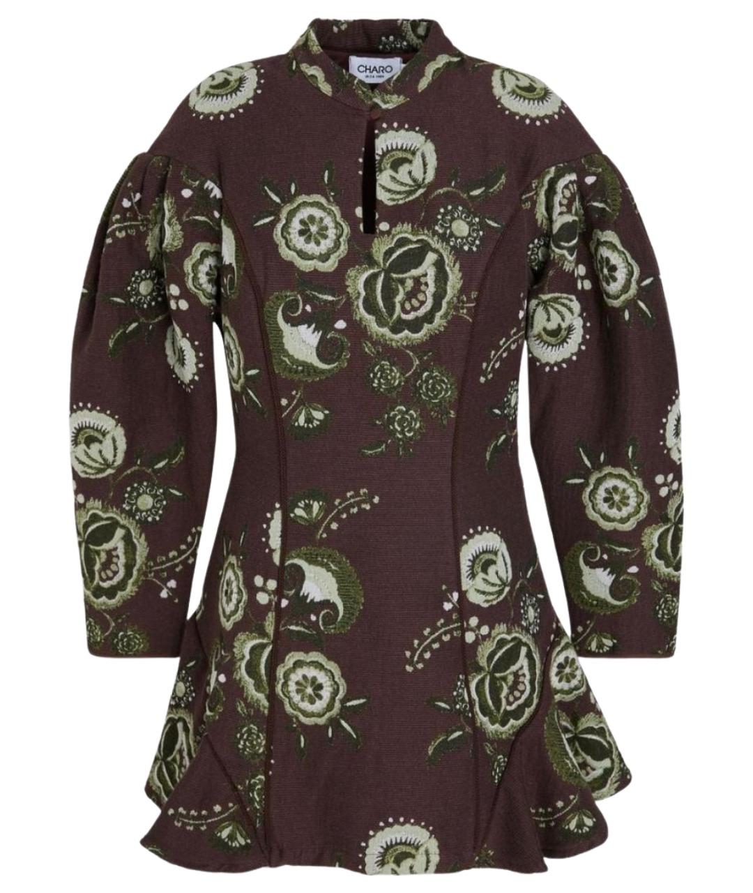 CHARO RUIZ Коричневое хлопковое платье, фото 1